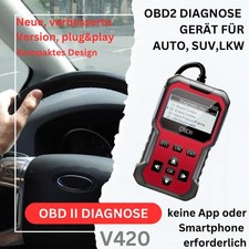 OBD2 Diagnoseger�t Stecker Fehler Scanner Auto ohne App und Batterie OBD II V420