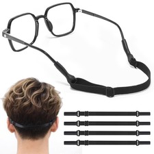 feehope 4 Pack Adjustable Glasses Strap  8.5-12.5in  , Glass 210-320mm, Black