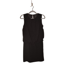 ANN TAYLOR $128 Crepe Bow Tie Sleeveless Drop Waist Dress Black Size 4