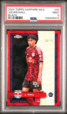 Julian Hall Black /10 PSA 9 RC 2024 Topps Chrome Sapphire MLS NYRB Pop 1