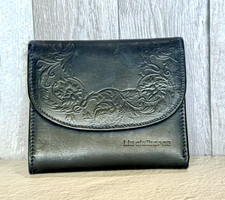 Liz Claiborne Vintage Genuine Leather Wallet Women s Black Classic Bifold