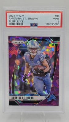 2024 Panini Prizm - Amon-Ra St. Brown #95 Purple Ice Prizm 167/225