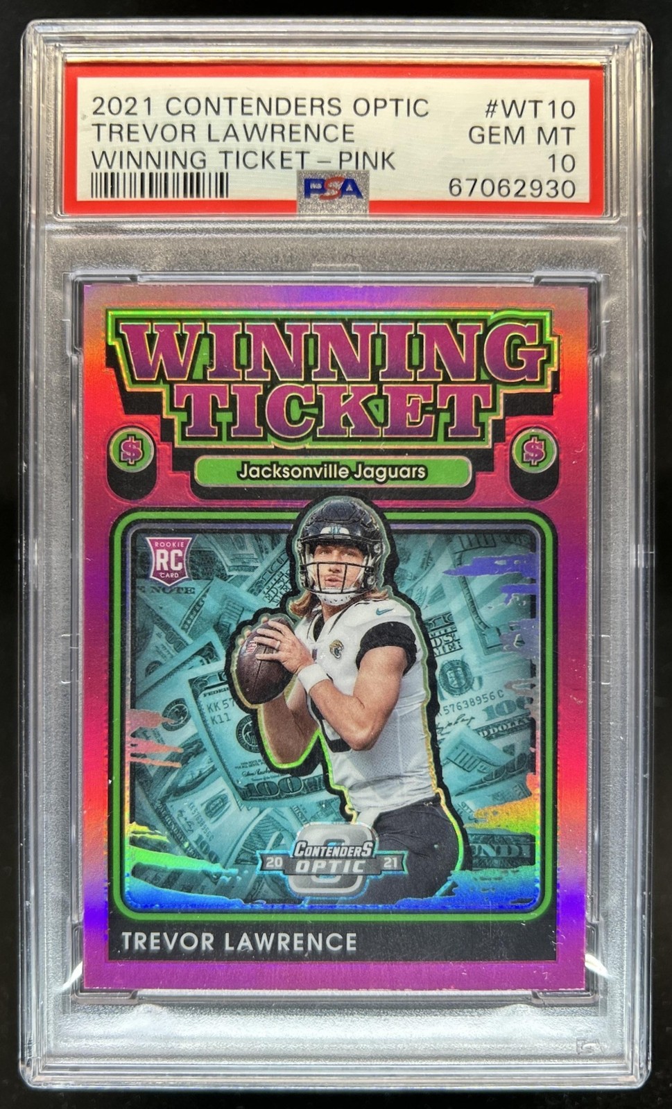 Trevor Lawrence Panini Contenders Optic Winning Tickets #WT10 Pink