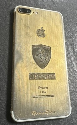 Apple iPhone 7 Plus Gold 256GB Ferrari Logo Swarovski verkrustet personalisiert UK