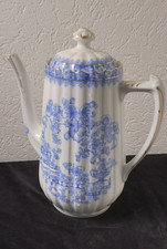 Kaffeekanne 1,3 L, China blau Tuppack, Tiefenfurt (doppelter Goldrand)