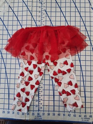Little Girls Heart Tulle Tutu Leggings Size 12M NWOT SO CUTE
