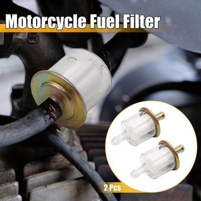2pcs Universal Motorcycle Gasoline Pertol Inline Gas Fuel Filter 60 x 31mm