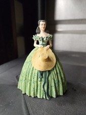 Gone With The Wind Figurine Franklin Mint Turner 1990 vtg Scarlett O'Hara Green