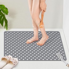 Large Shower Mat, 35"x 24" TPE Shower Mat Non Slip, Heavy Shower Floor Mat wi...