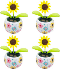 4Pcs Sunflower Solar Dancing Flower Dancing Solar, Powered Swinging Animated Dan