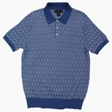 Christian Lacroix Knit Polo Shirt Mens M Royal Blue Classic Italian Style