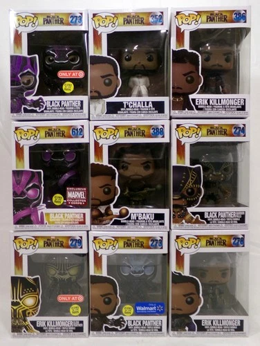 Funko Pop! Marvel MCU Black Panther Movie Lot of 9 M'Baku T'Challa Killmonger
