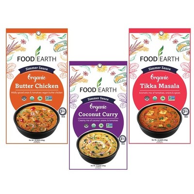 Indian Simmer Sauces   Butter Chicken, Coconut Curry & Tikka Masala   Organic...