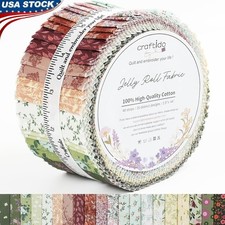 Premium Cotton Jelly Roll Fabric 40 Strips Pre-Cut Quilting Craft Projects New