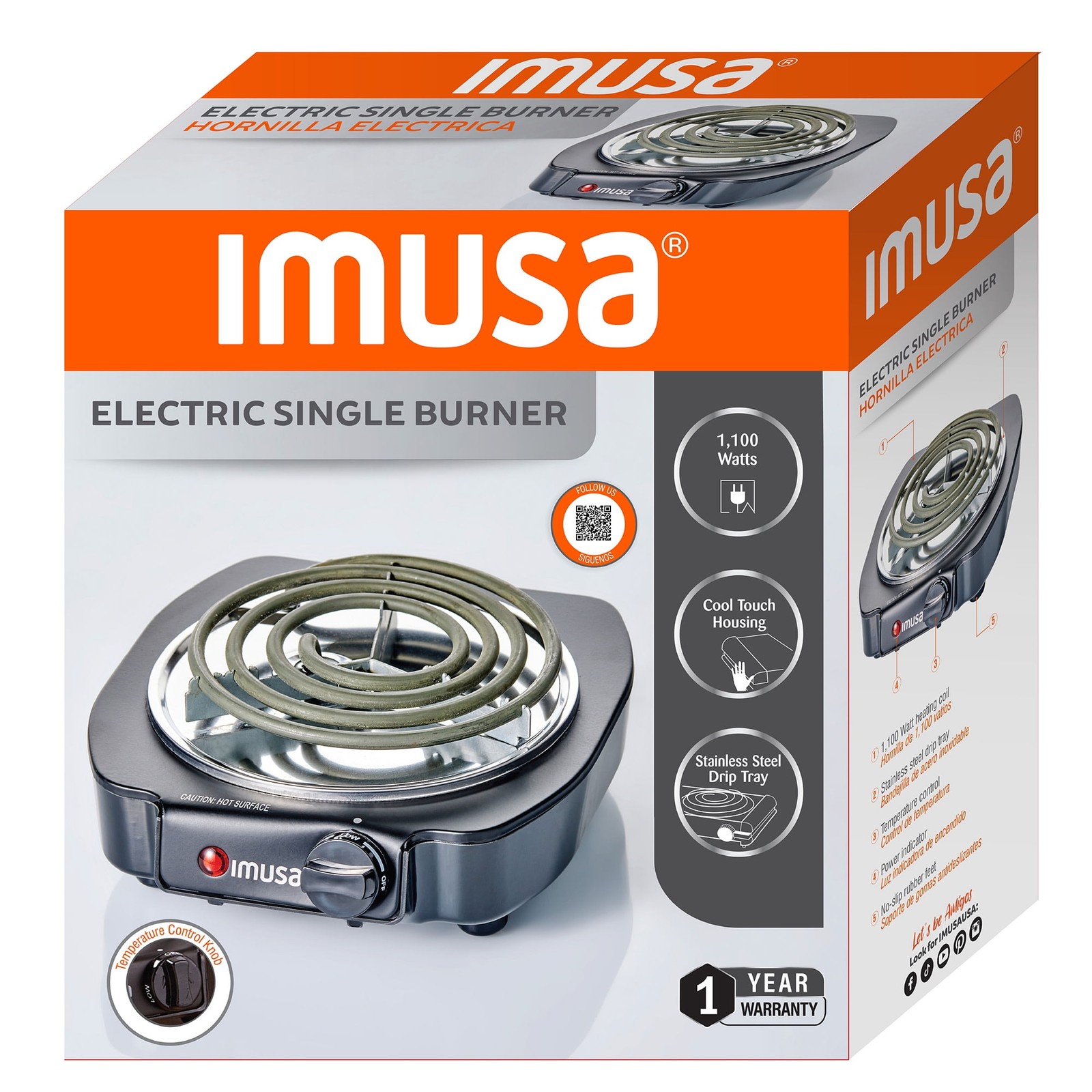 IMUSA Single Electric Burner, Black Free Shipping