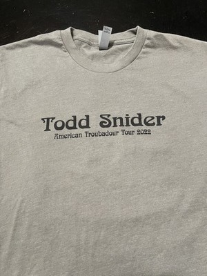 Todd Snider American Troubadour Tour 2022 T-Shirt, Tan/Gray, Size: Small