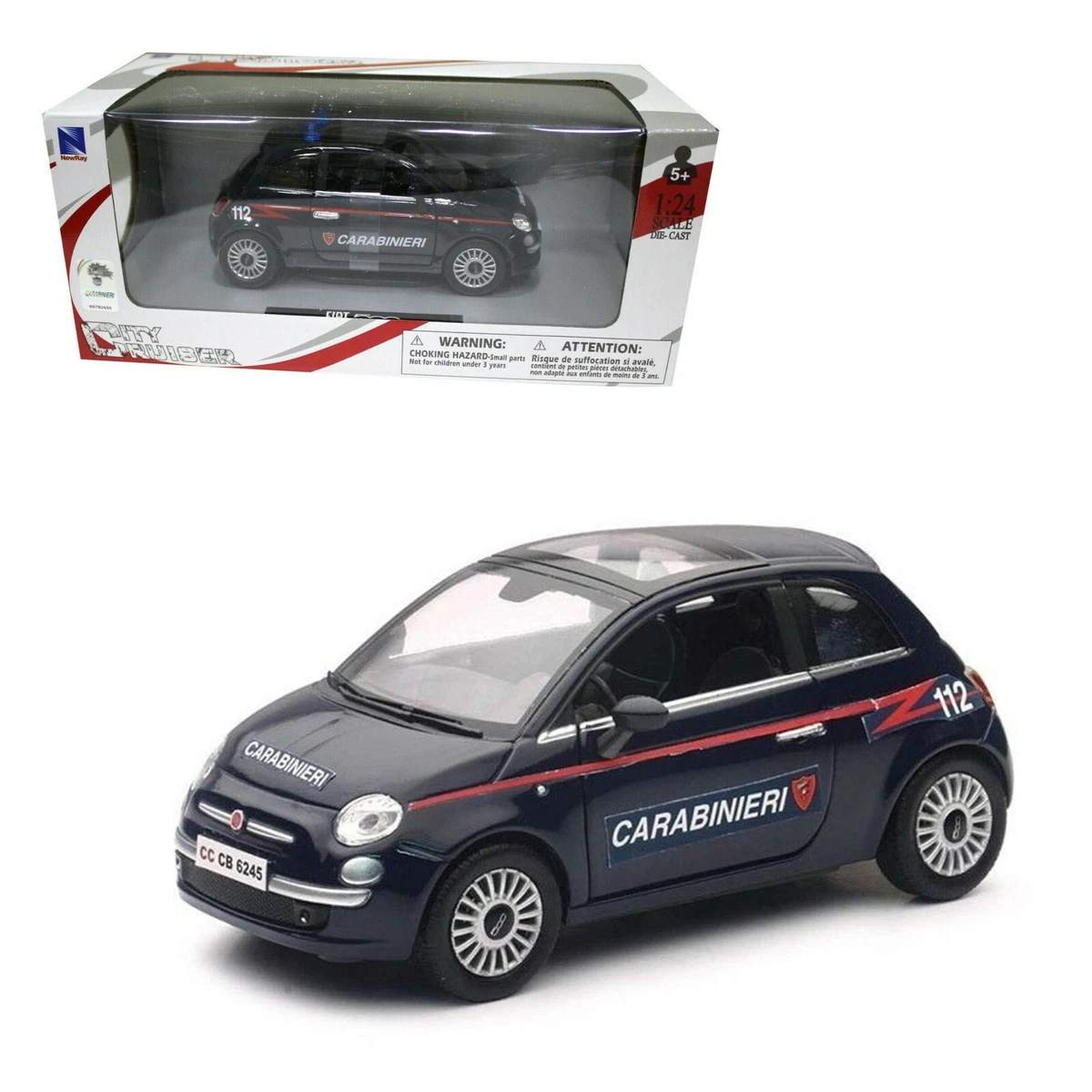 macchina auto Fiat 500 carabinieri modellino giocattolo per bambini