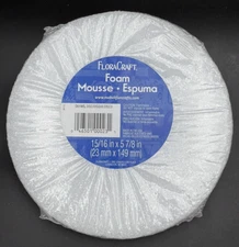 Floracraft Craft Foam Disc 15/16 inch x 5-7/8 inch White NEW