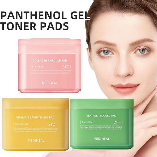 PANTHENOL GEL TONER PADS COLLAGEN AMPOULE/VITAMIDE BRIGHTENING Pads 100 Pads🚀
