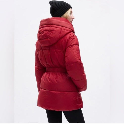 New Gap Big Puff Cinched hoodie Jacket puffer coat relaxed fit, women size xs - Picture 2 of 8
