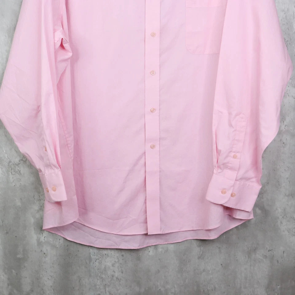 Pierre Cardin Button Up Shirt Mens Size 18 Pink Long Sleeve 34/35 - Image 4 of 4