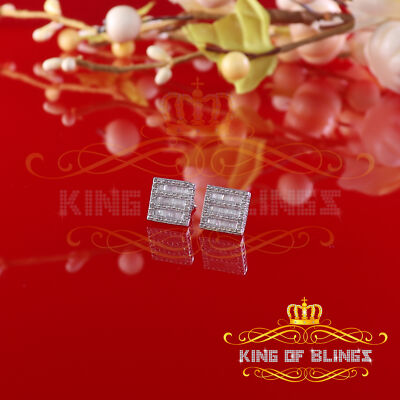 Aretes Para Hombre Weißgold 0,50ct Diamant Damen/Herren Quadrat Ohrring