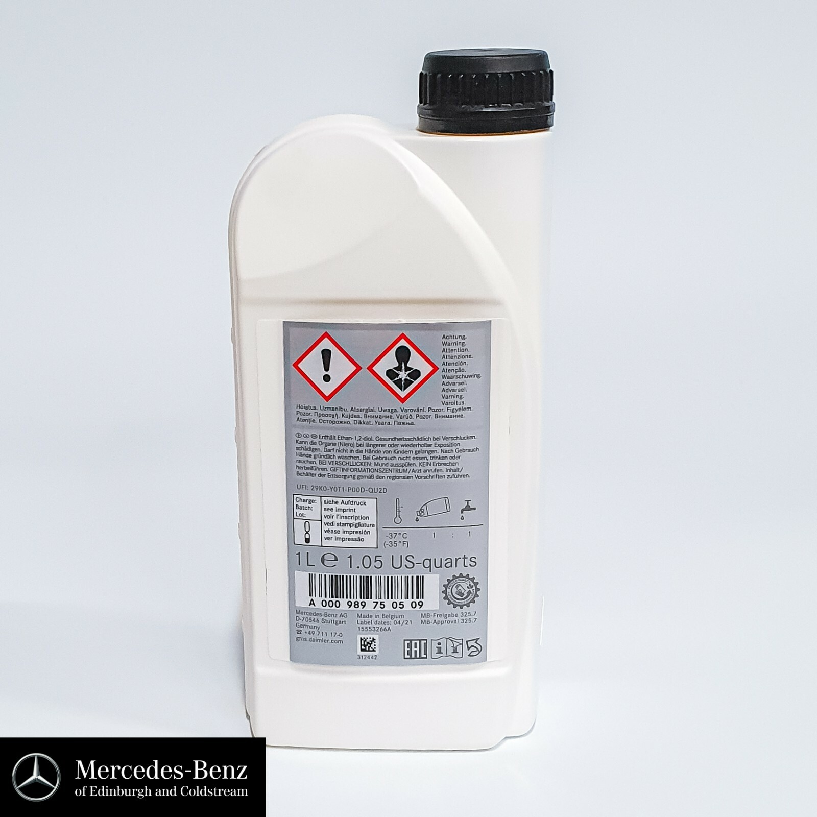 Genuine MercedesBenz Antifreeze Coolant MB325.7 YELLOW 1 Litre eBay