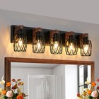 Vanity Light 5 Lights 31" Black Farmhouse for Bathroom Mirror Wall Lamp Fixture
