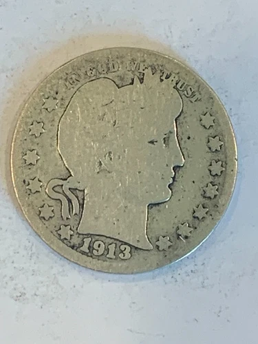 1913 d Barber Quarter