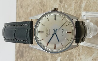 Retro - Edelstahl Swiss Everite Helmsman 17 Jewel Herren Armbanduhr 1961