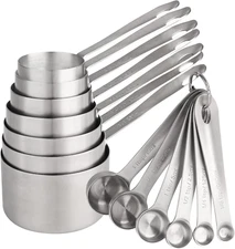 Smithcraft Measuring Cups and Spoons Set, 18/8 Measuring Cup Set, Stainless Stee