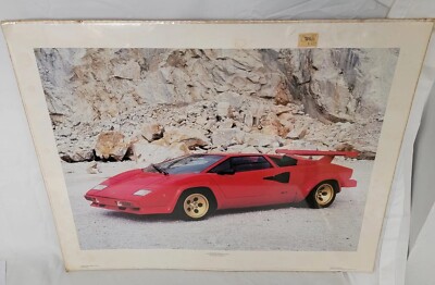 NOS Power Graphics Corp. Lamborghini Countach Red Poster New