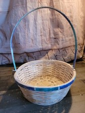 Easter basket AS IS woven blue Easter
