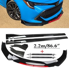 For Toyota Corolla SE Front Bumper Lip Splitter Spoiler Side Skirt Glossy Black