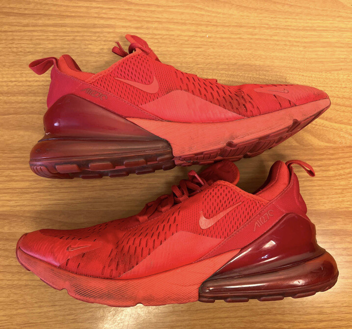 Nike Air Max 270 University Triple Red Size 11.5 Sneakers