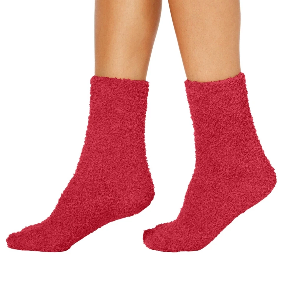 CHARTER CLUB 3 pares de calcetines suaves difusos mantequilla talla única verde azulado rojo caramelo negro Foto 2 de 4