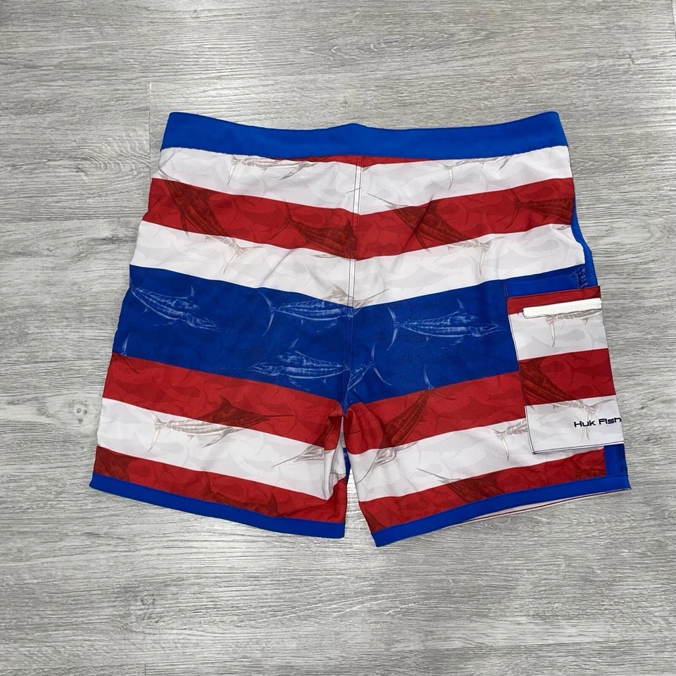 Pantalones Cortos Huk Board Para Hombre 38 Bañador Carga Bolsillo Rendimiento Pesca Exterior Foto 2 de 4