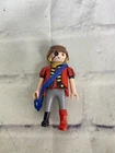 Vintage 1996 Geobra PLAYMOBIL Figure Pirate Eye Patch Peg Leg Brown Hair Earring