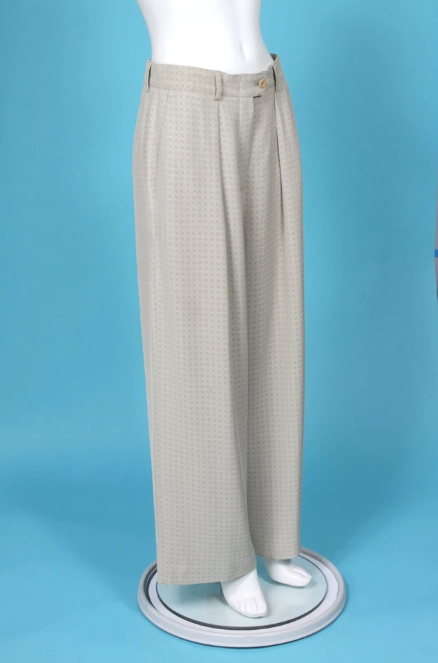 Pantalones Pantalones De Colección ESCADA Gris Taupe Textura Rayas Estampado Geométrico Talla 40/944 Foto 4 de 4