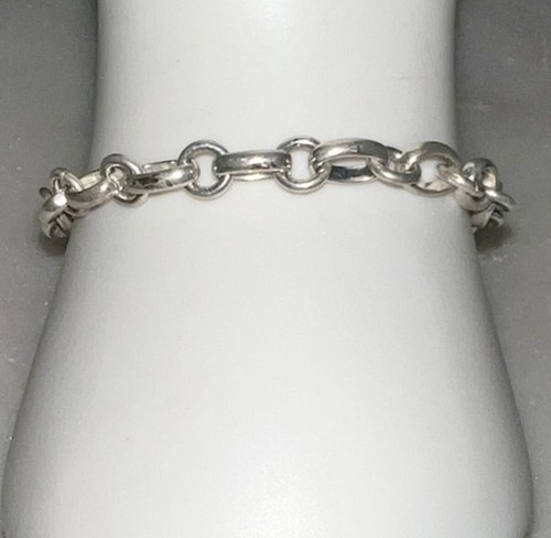 Padlock and Key Silver Tone Chain Bracelet LOVE Bracelet Toggle Closure - Picture 4 of 8