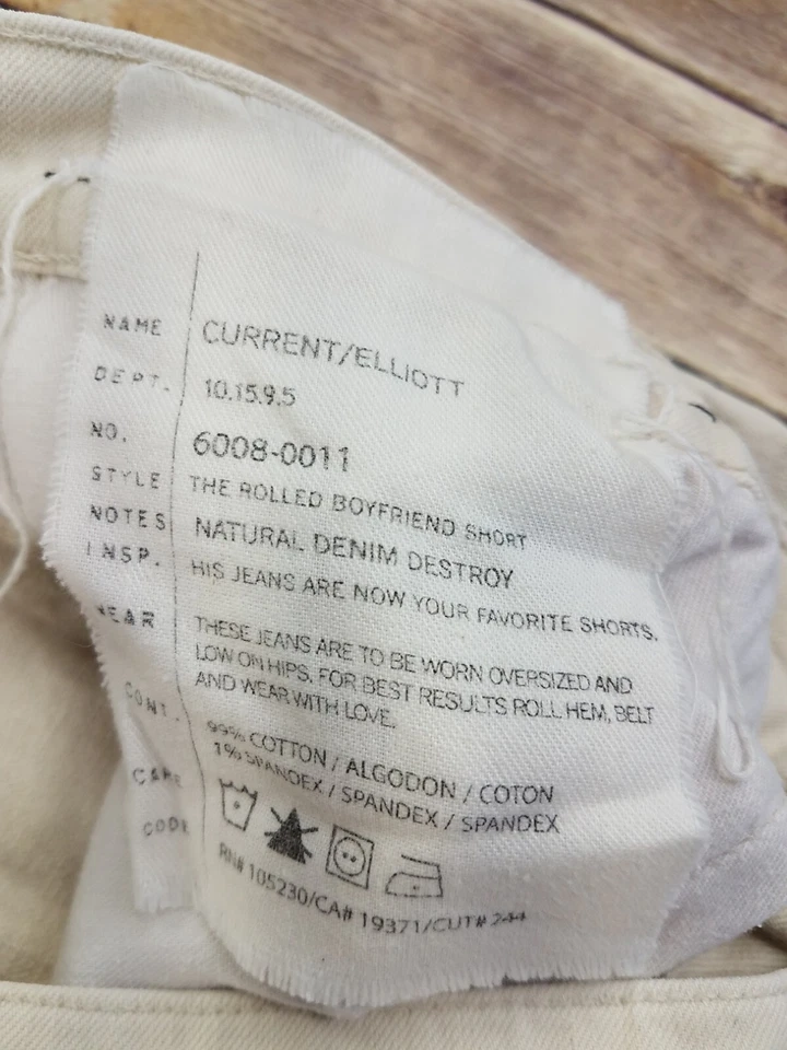 Pantalones Cortos Denim Current Elliott Talla 27 Anthropologie Corte Envejecido B6 Foto 4 de 4