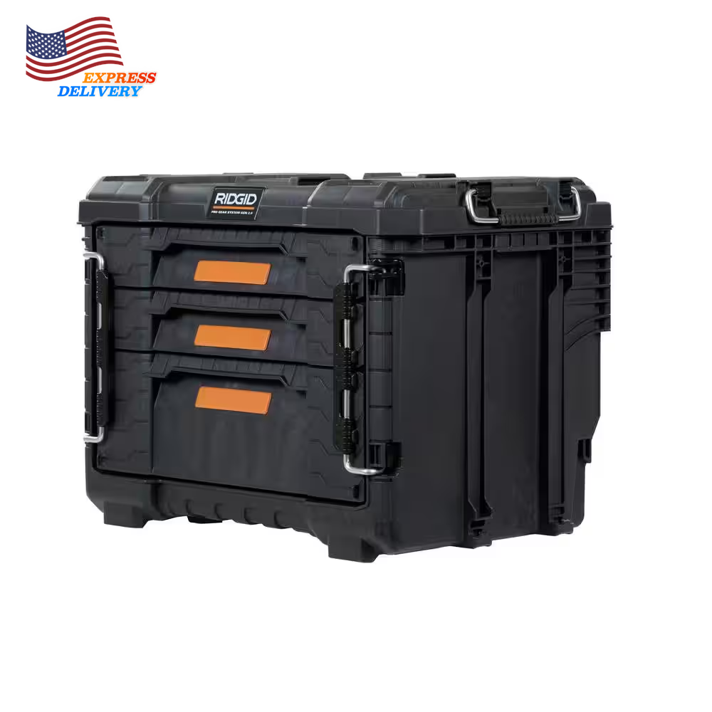 Pro Gear System Gen 2.0 14.6 In. W Black Resin XL 3 Drawer Durable Hand Tool Box