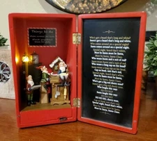 Roman Inc Christmas Musical Red 7" Fridge With Working Elves LED Light Vtg WORKS