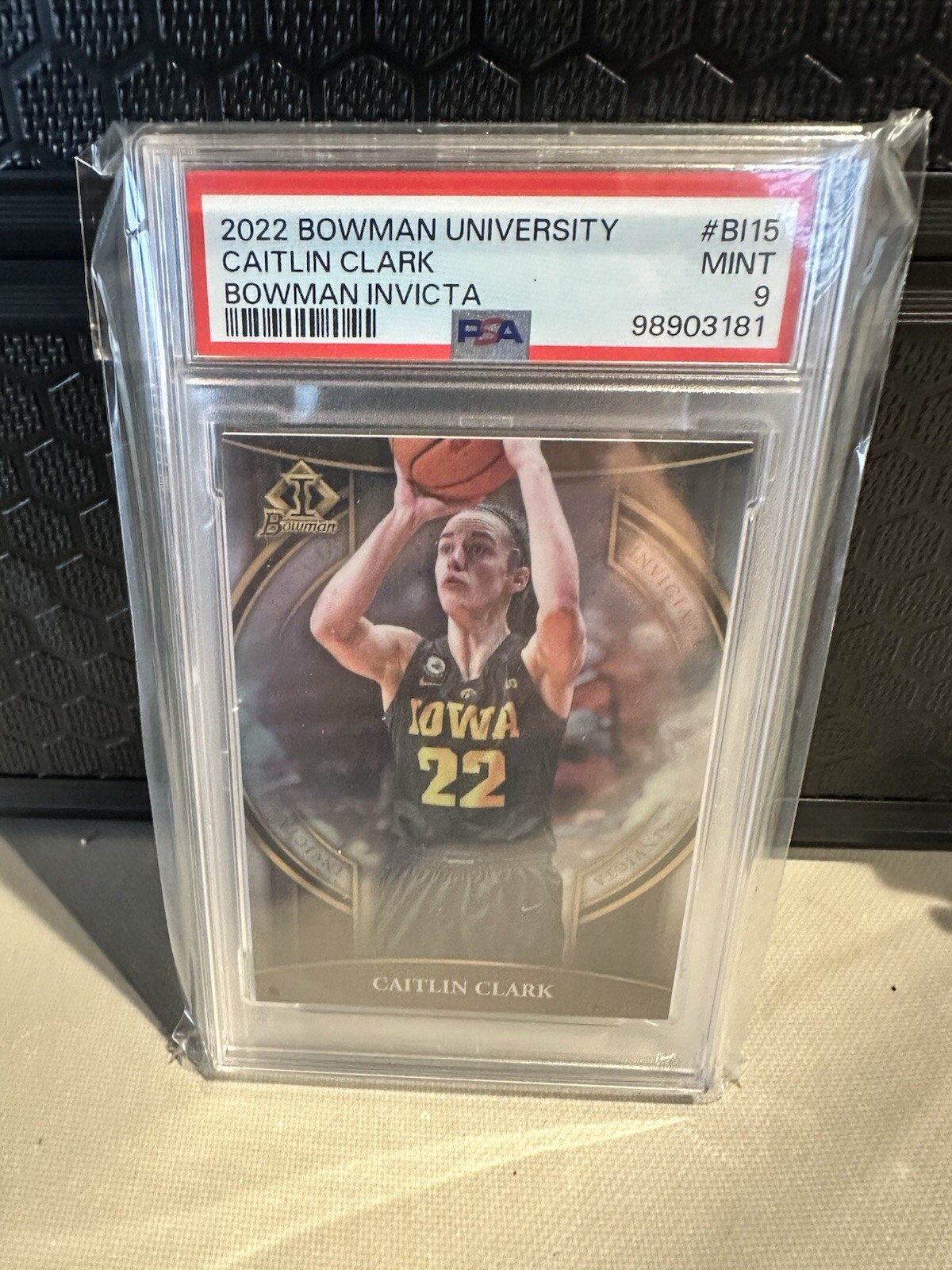 2022 Bowman University Caitlin Clark Bowman Invicta #BI-15 PSA 9