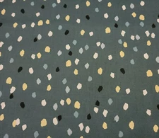 Geometrix BTY P&B Textiles Gray Citrine Beige Teal Dots on Dark Teal