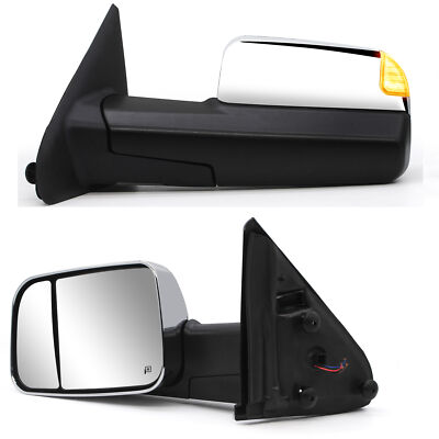 Pair Set Towing Mirrors fit 05-06 Dodge Ram 1500 03-09 2500 Power Heated Chrome