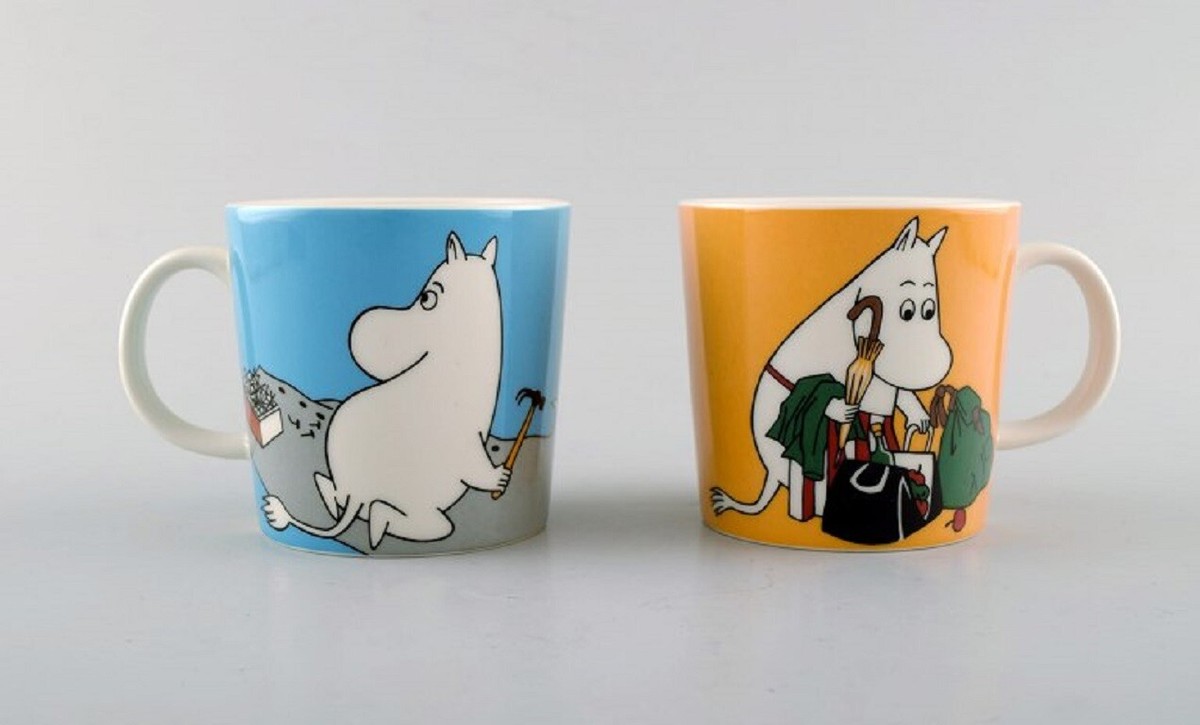 Arabia, Finland. Two cups in porcelain with motifs from 
