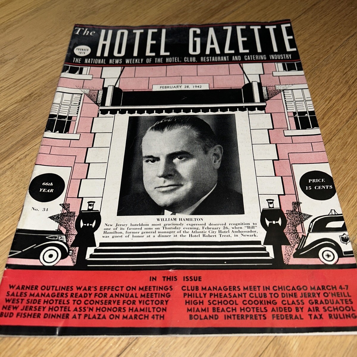 Hamilton Retro Motel The Ambassador Hotel 1942 THE HOTEL GAZETTE