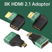 8K HDMI 2.1 Mini HDMI Micro HDMI 270 90 Degree Male to Female Adapter Extender