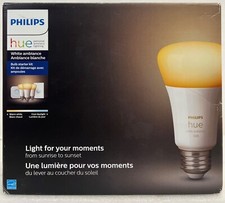 Philips Hue White Ambiance Smart Bulbs A19 60W x3 Smart Button, Hue Bridge Kit